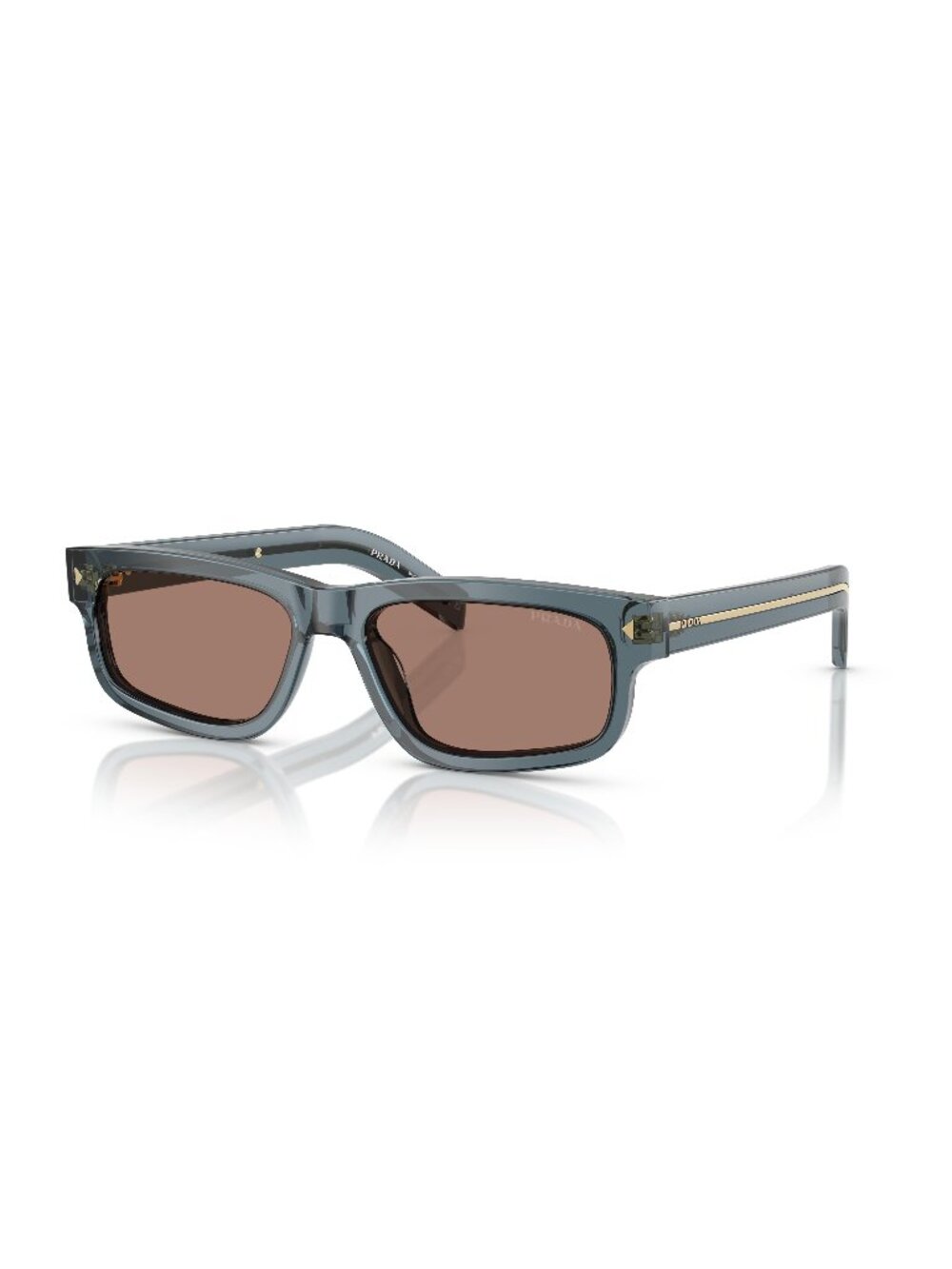 New Prada Men's Sunglasses Blue Brown Lens Acetate Frame PR B11S 17T05D 55